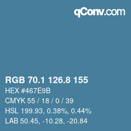 Color code: RGB 70.1 126.8 155 | qconv.com