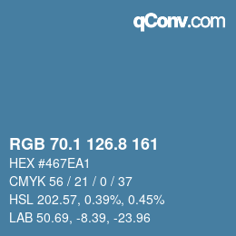 Color code: RGB 70.1 126.8 161 | qconv.com