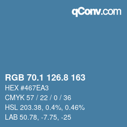 カラーコード: RGB 70.1 126.8 163 | qconv.com
