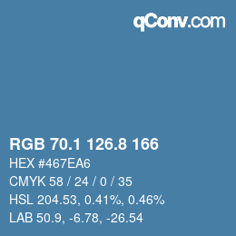 Color code: RGB 70.1 126.8 166 | qconv.com