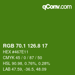 カラーコード: RGB 70.1 126.8 17 | qconv.com