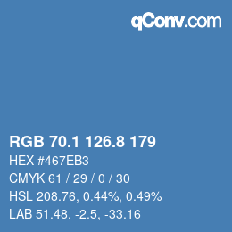 Color code: RGB 70.1 126.8 179 | qconv.com