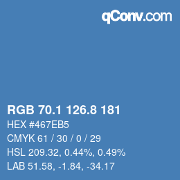 Color code: RGB 70.1 126.8 181 | qconv.com