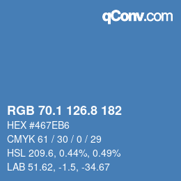 Color code: RGB 70.1 126.8 182 | qconv.com