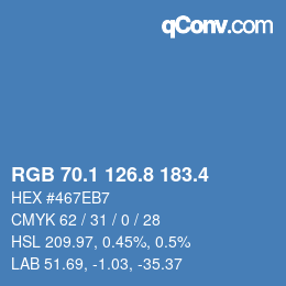カラーコード: RGB 70.1 126.8 183.4 | qconv.com