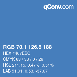 Color code: RGB 70.1 126.8 188 | qconv.com