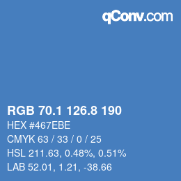 カラーコード: RGB 70.1 126.8 190 | qconv.com