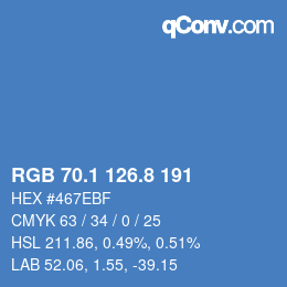 Color code: RGB 70.1 126.8 191 | qconv.com