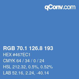 Color code: RGB 70.1 126.8 193 | qconv.com