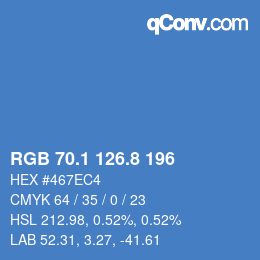 Color code: RGB 70.1 126.8 196 | qconv.com
