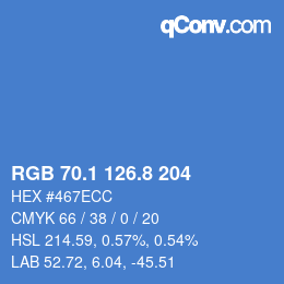 カラーコード: RGB 70.1 126.8 204 | qconv.com