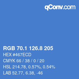 Color code: RGB 70.1 126.8 205 | qconv.com