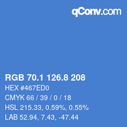 Color code: RGB 70.1 126.8 208 | qconv.com