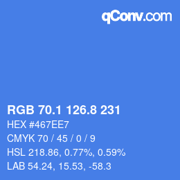 Color code: RGB 70.1 126.8 231 | qconv.com