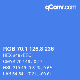 Color code: RGB 70.1 126.8 236 | qconv.com