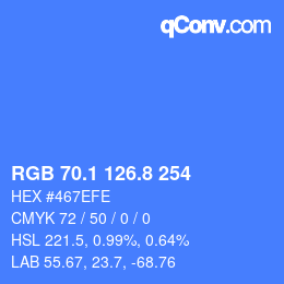 カラーコード: RGB 70.1 126.8 254 | qconv.com