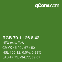 カラーコード: RGB 70.1 126.8 42 | qconv.com