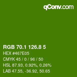 カラーコード: RGB 70.1 126.8 5 | qconv.com