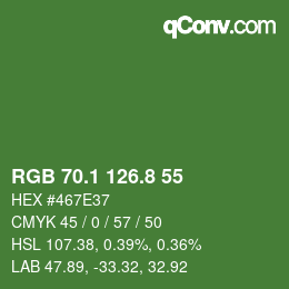 カラーコード: RGB 70.1 126.8 55 | qconv.com