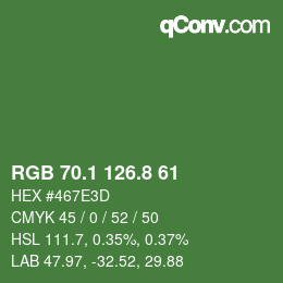 カラーコード: RGB 70.1 126.8 61 | qconv.com