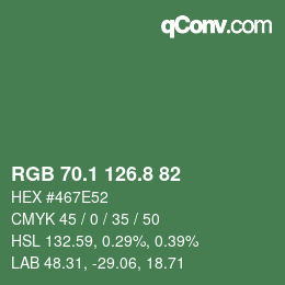 Color code: RGB 70.1 126.8 82 | qconv.com