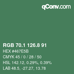 Farbcode: RGB 70.1 126.8 91 | qconv.com