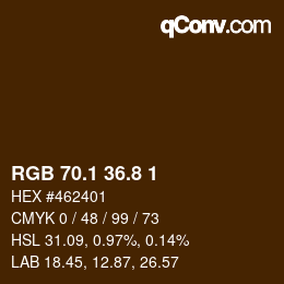 Color code: RGB 70.1 36.8 1 | qconv.com