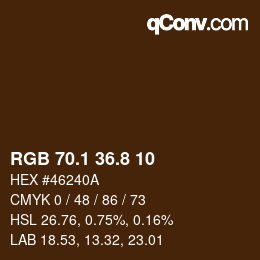Color code: RGB 70.1 36.8 10 | qconv.com