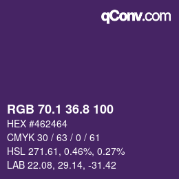 カラーコード: RGB 70.1 36.8 100 | qconv.com
