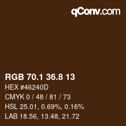 Color code: RGB 70.1 36.8 13 | qconv.com