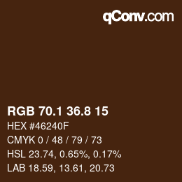 Color code: RGB 70.1 36.8 15 | qconv.com