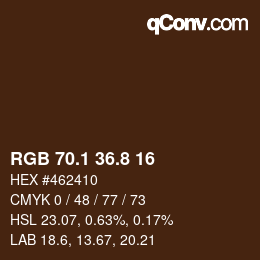 Color code: RGB 70.1 36.8 16 | qconv.com