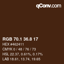 カラーコード: RGB 70.1 36.8 17 | qconv.com