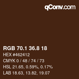 Color code: RGB 70.1 36.8 18 | qconv.com