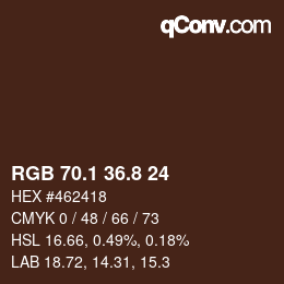 Color code: RGB 70.1 36.8 24 | qconv.com