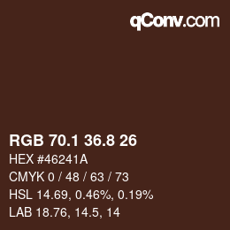 Color code: RGB 70.1 36.8 26 | qconv.com