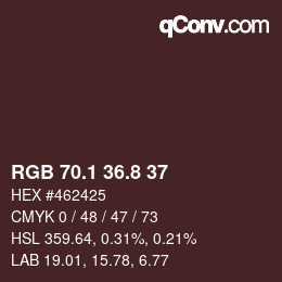 カラーコード: RGB 70.1 36.8 37 | qconv.com