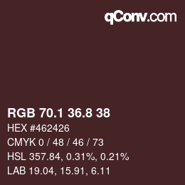 カラーコード: RGB 70.1 36.8 38 | qconv.com