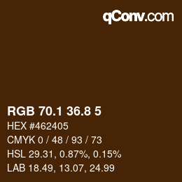 Color code: RGB 70.1 36.8 5 | qconv.com