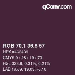 Color code: RGB 70.1 36.8 57 | qconv.com
