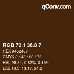 カラーコード: RGB 70.1 36.8 7 | qconv.com
