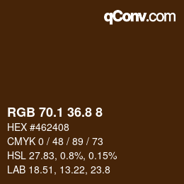Color code: RGB 70.1 36.8 8 | qconv.com