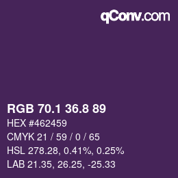 Color code: RGB 70.1 36.8 89 | qconv.com