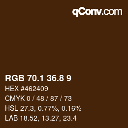 Color code: RGB 70.1 36.8 9 | qconv.com
