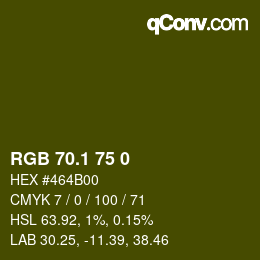 カラーコード: RGB 70.1 75 0 | qconv.com