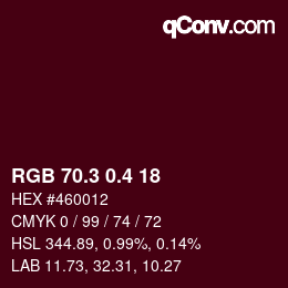 カラーコード: RGB 70.3 0.4 18 | qconv.com