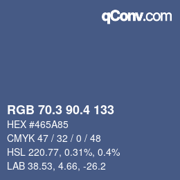 カラーコード: RGB 70.3 90.4 133 | qconv.com