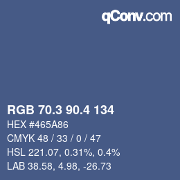 カラーコード: RGB 70.3 90.4 134 | qconv.com