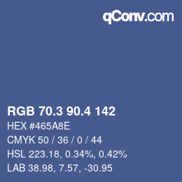 カラーコード: RGB 70.3 90.4 142 | qconv.com