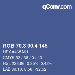 カラーコード: RGB 70.3 90.4 145 | qconv.com
